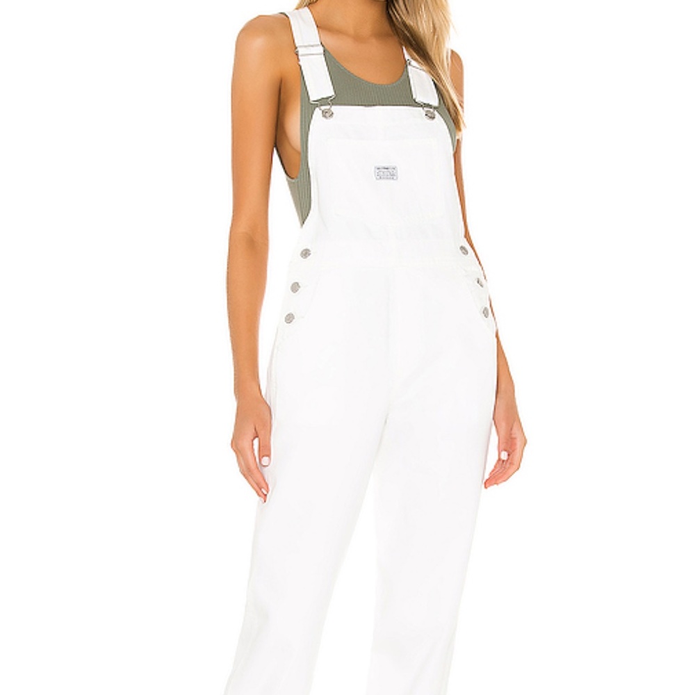 levi's vintage overalls white